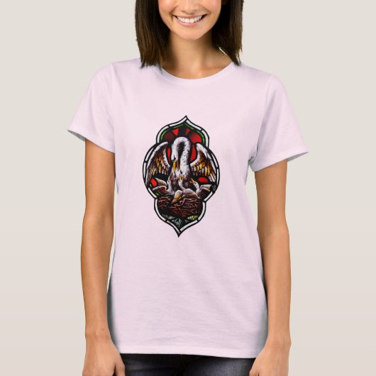 De pelikaan als Christelijk symbool T-shirt (Voorkant)