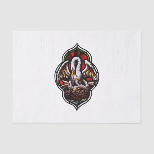 De pelikaan als Christelijk symbool Tissuepapier (Voorkant)