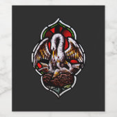 De pelikaan als Christelijk symbool Wijn Etiket (Enkel label)