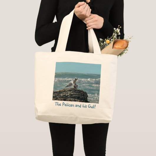 De Pelikaan en zijn Gull! Grote Tote Bag (Voorkant (product))