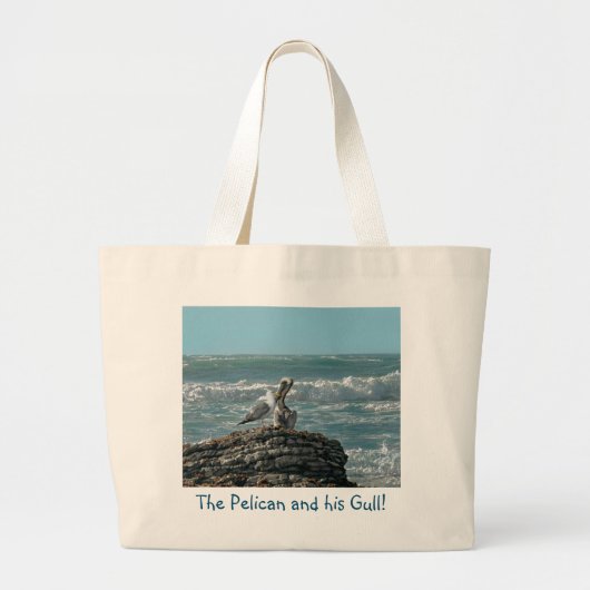 De Pelikaan en zijn Gull! Grote Tote Bag (Voorkant)