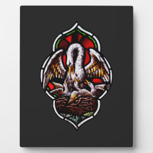 De Pelikaan in haar vroomheid Eucharistisch symboo Fotoplaat