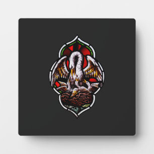 De Pelikaan in haar vroomheid Eucharistisch symboo Fotoplaat