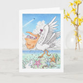 De Pelikaan van de verjaardag Kaart (Gele Bloem)