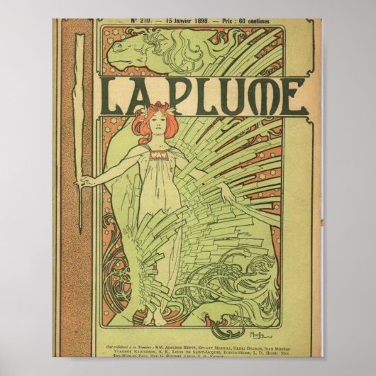 De Pen By Alphonse Mucha Poster (Voorkant)