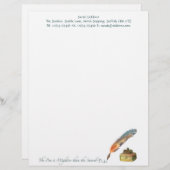 De Pen is machtig dan de zwaardverzadiging Briefhoofd Ontwerp (Voorkant / Achterkant)