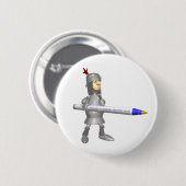 De pen is machtiger dan het zwaard Knight Ronde Button 5,7 Cm (Voorkant /achterkant)