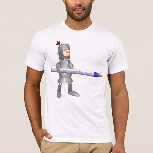De pen is machtiger dan het zwaard Knight T-shirt (Voorkant)