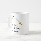 De pen is machtiger dan het zwaard koffiemok (Voorkant links)