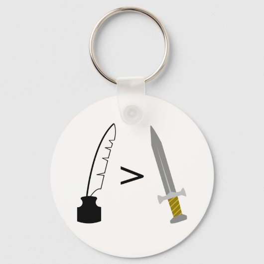 De pen is machtiger dan het zwaard sleutelhanger (Voorkant)