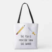 De pen is machtiger dan het zwaard tote bag (Achterkant)