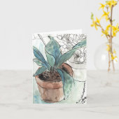 De Pen van de orchidee & de schetswenskaart van de Kaart (Gele Bloem)