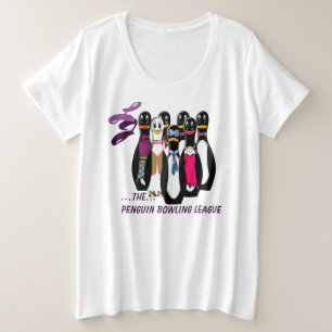 De Penguin Bowling League is gepersonaliseerd Grote Maat T-shirt