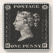 De Penny Black Postage Stamp Bier Onderzetter (Voorkant)