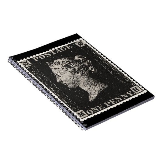 De Penny Black Postage Stamp Notitieboek (Rechterzijde)