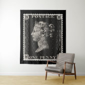 De Penny Black Postage Stamp Wandkleed (In situ)