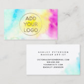 De penseelstreek van de regenboogwaterverf uploadt visitekaartje (Voorkant / Achterkant)