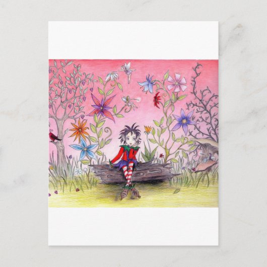 De pensieve elf briefkaart (Voorkant)