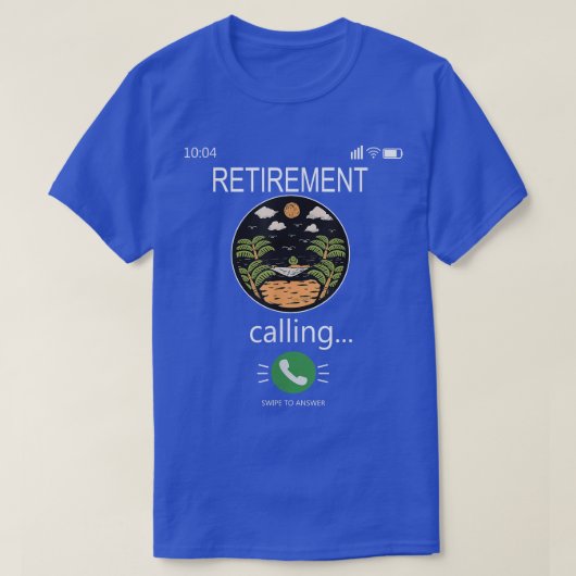 De pensionering roept de grappige Mobiele Vraag va T-shirt (Design voorkant)
