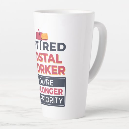 De pensionering van de postwerknemer is mijn prior latte mok (Rechterhoek)