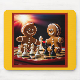 De peperkoek-man speelt schaak met zijn zus muismat