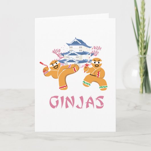 De Peperkoek van Ninja van Kerstmis van Ninjas van Feestdagen Kaart (Voorkant)