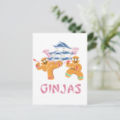 De Peperkoek van Ninja van Kerstmis van Ninjas van Feestdagenkaart (Staand voorkant)