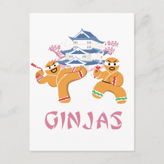 De Peperkoek van Ninja van Kerstmis van Ninjas van Feestdagenkaart (Voorkant)