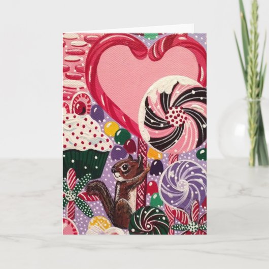 De pepermuntwereld van mevrouw Elizabeth Feestdagen Kaart (Voorkant)