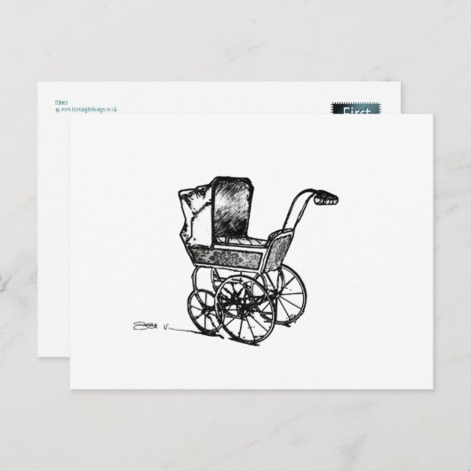 De perambulator briefkaart (Voorkant / Achterkant)