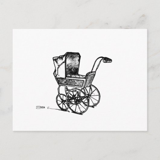 De perambulator briefkaart (Voorkant)