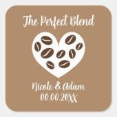 De Perfect Blend koffieboon bruiloft stickers (Voorkant)