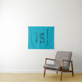 De perfect match koppel naam letter datum blauw si wandkleed (In Situ (horizontaal))