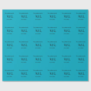 De perfect match koppel naam letter datum blauwe s cadeaupapier