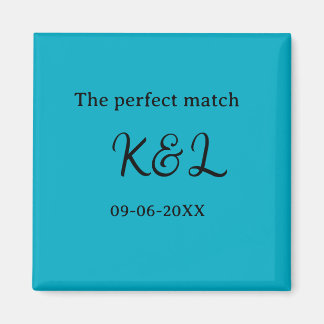 De perfect match koppel naam letter datum blauwe s magneet