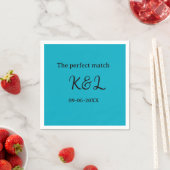 de perfect match koppel naam letter datum blauwe s servet (Insitu)