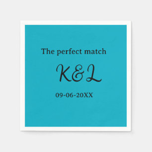 de perfect match koppel naam letter datum blauwe s servet