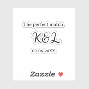 de perfect match koppel naam letter datum blauwe s sticker