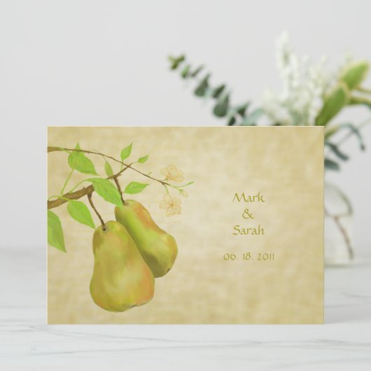 De Perfect Pear II Uitnodiging (Staand voorkant)