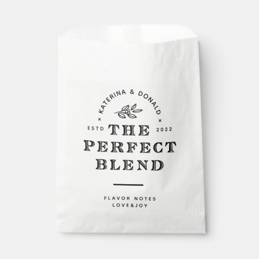 De perfecte blend bruiloft voor de prijs bedankzakje (Voorkant)
