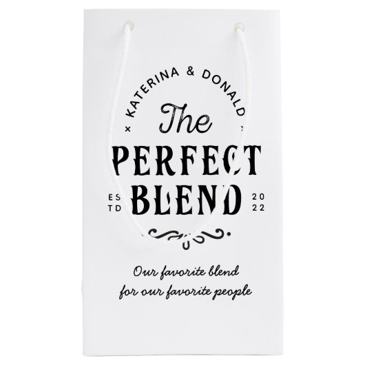 De perfecte blend bruiloft voor middelgrote cadeau klein cadeauzakje (Achterkant)
