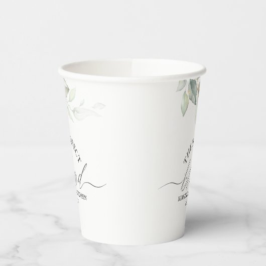 De perfecte blend elegante groene bladeren papieren bekers (Links)