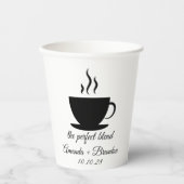 De perfecte Blend Hot Coffee Wedding Paper Cup Papieren Bekers (Voorkant)