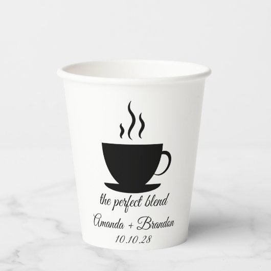 De perfecte Blend Hot Coffee Wedding Paper Cup Papieren Bekers (Voorkant)