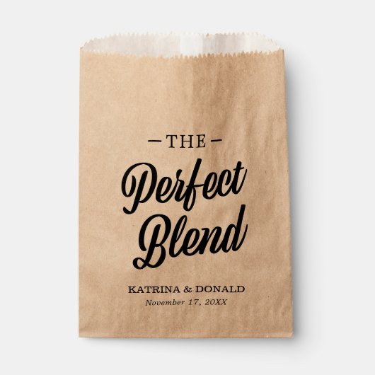 De perfecte blend koffie bruiloft bedankzakje (Voorkant)