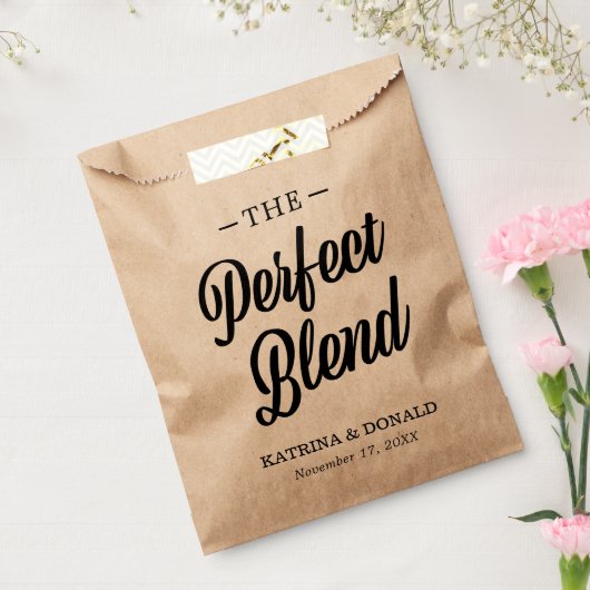 De perfecte blend koffie bruiloft bedankzakje (Gezegeld)