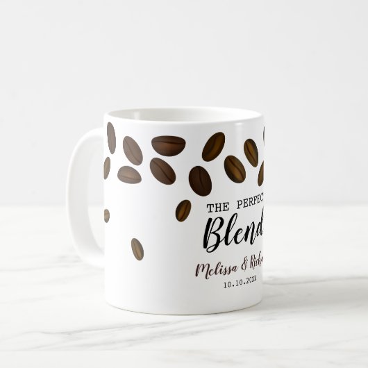 De perfecte blend koffie bruiloft koffiemok (Voorkant links)