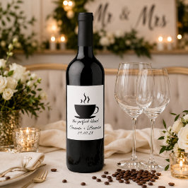 De Perfecte Blend Koffie Bruiloft Wijn Etiket