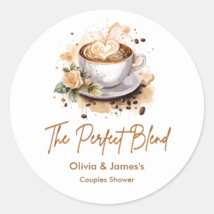 De Perfecte Blend Koffie Huwelijk Koppels Bruiloft Ronde Sticker