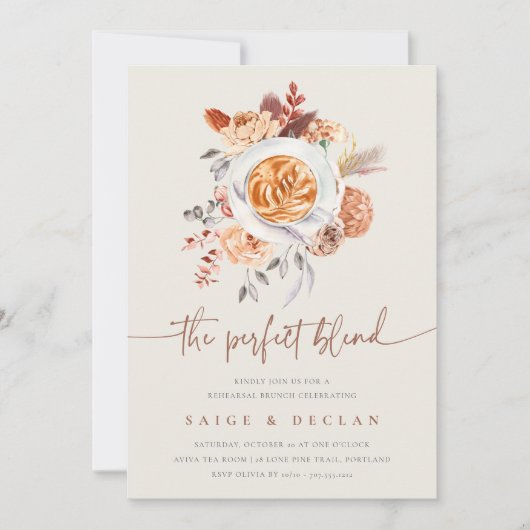 De perfecte blend koffie repetitie brunch kaart (Voorkant)